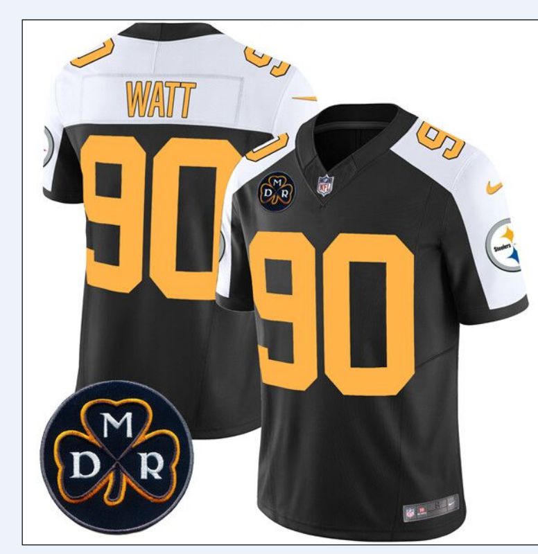 Men Pittsburgh Steelers #90 Watt Black Thanksgiving three generations 2024 Nike Vapor Limited NFL Jersey style 2->los angeles dodgers->MLB Jersey